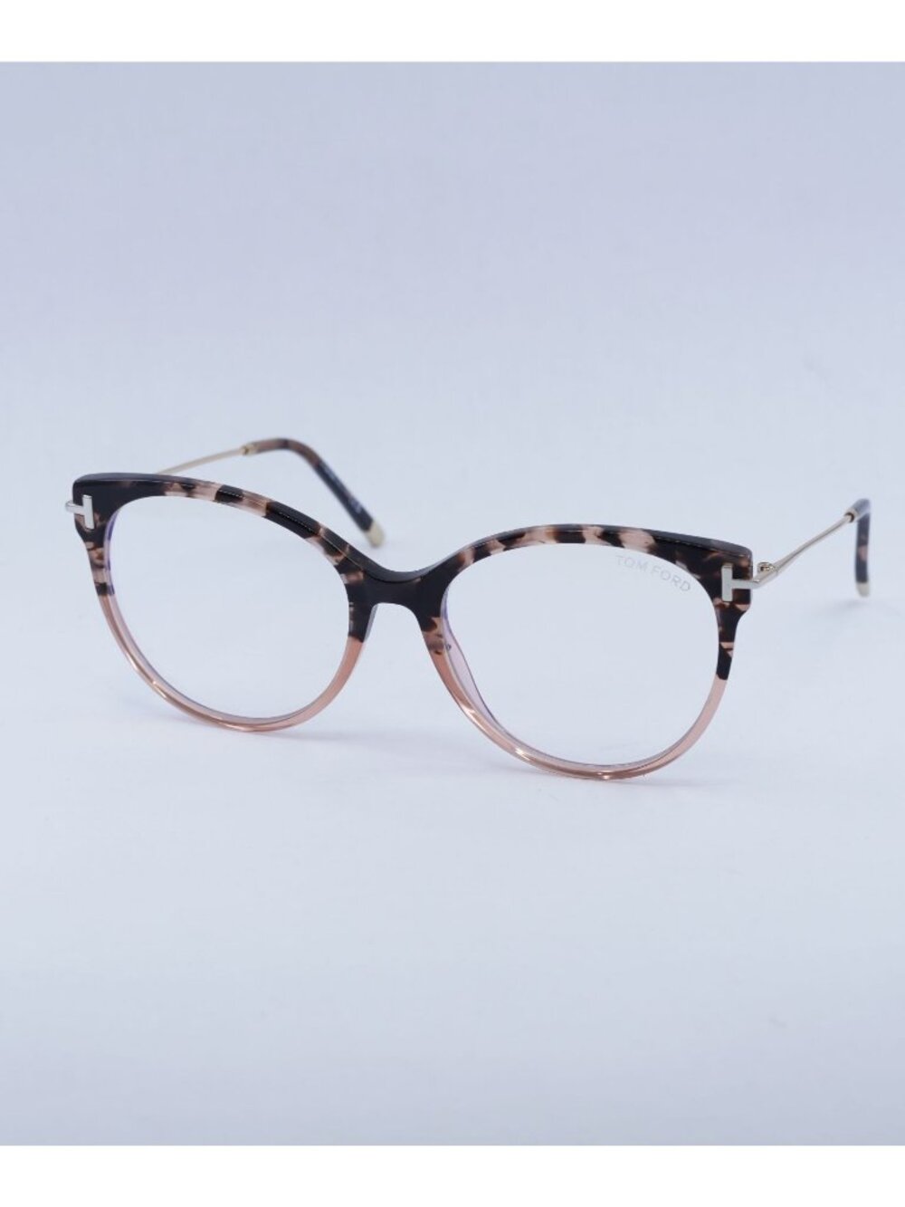 Tom Ford FT5770-B 055 Eyeglasses Havana  54mm Round Frame, Blue Light Block